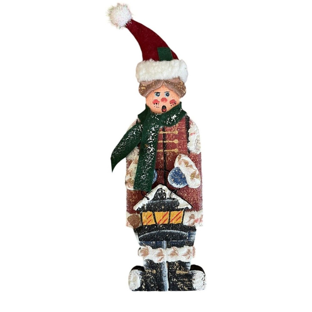 Vintage Wooden Christmas Carolers Hand-Painted Set Of 5 Rustic Victorian - Picture 5 of 7
